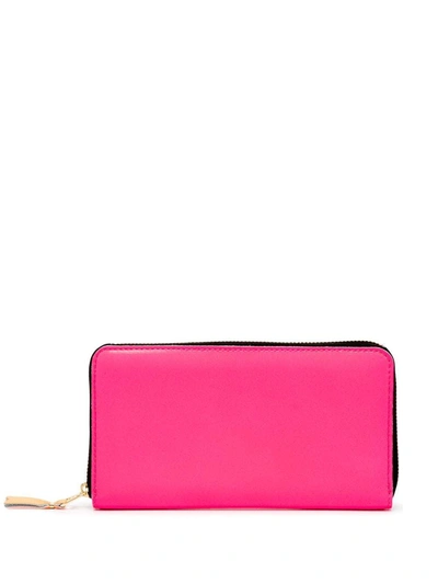 Comme Des Garçons Wallet Zip In Pink