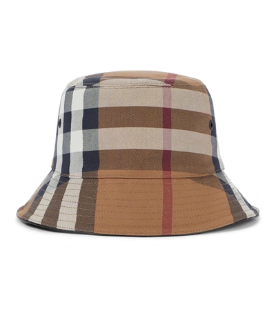 Burberry Check Cotton-canvas Bucket Hat In Brown