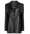 Givenchy Single-breasted Peak-lapel Leather Jacket In Black