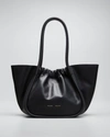 PROENZA SCHOULER LARGE RUCHED SMOOTH LEATHER TOTE BAG,PROD168830024