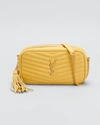 Saint Laurent Lou Mini Ysl Grain De Poudre Camera Crossbody Bag In Sunflower