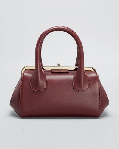 Chloé Joyce Calfskin Top-handle Satchel Bag In Burgundy