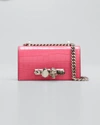 Alexander Mcqueen Jeweled Mini Mock-croc Satchel Bag In Peony Pink
