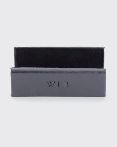 Royce New York Personalized Leather Business Card Display Holder In Black