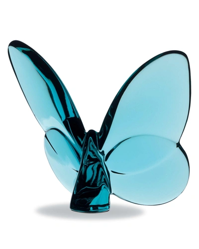 BACCARAT 2.5" LUCKY CRYSTAL TURQUOISE BUTTERFLY,PROD131110088