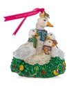 Jay Strongwater Six Geese Laying Glass Ornament In Multi