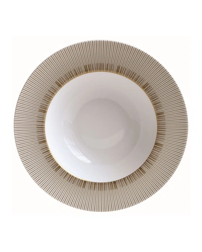 Bernardaud Sol Rim Soup Plate In Gold/white