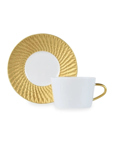 Bernardaud Twist Gold Tea Saucer - 100% Exclusive In White/gold