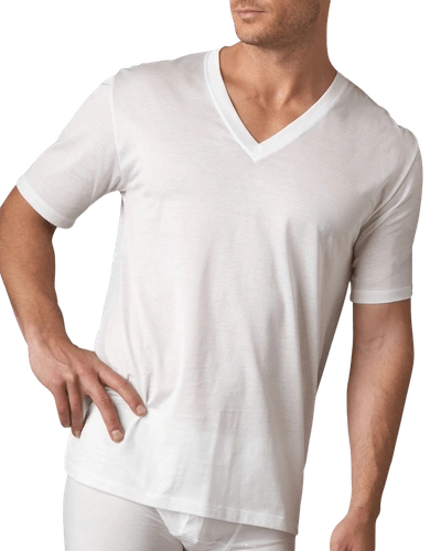 HANRO COTTON SPORTY V-NECK T-SHIRT,PROD168860105