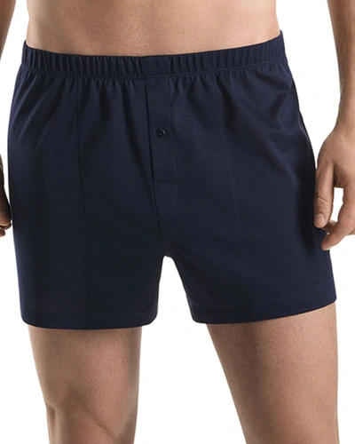 Hanro Knit Boxer In Navy