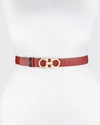 FERRAGAMO GANCINI-BUCKLE REVERSIBLE LEATHER BELT,PROD153260023