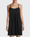 Hanro Juliet Pleated Cotton-jersey Nightdress In Black