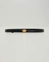 Versace Black Cintura Medusa Logo Belt In Black-gold
