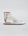Alaïa Strappy Flat Gladiator Sandals In Blanc Casse