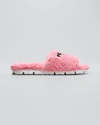 Prada Cozy Logo Slide Sandals In Pink