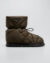 Prada Blow Quilted Nylon Snow Booties In Mimetico