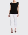 Lafayette 148 Stanton Cropped Ankle Pants In White