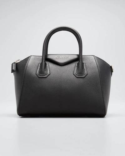 Givenchy Antigona Small Top Handle Bag In Grained Leather In Black