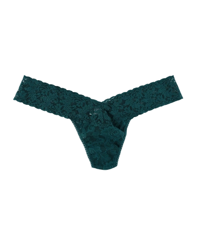 Hanky Panky Signature Lace Low-rise Thong In Dark Green