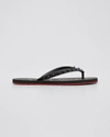 Christian Louboutin Loubi Spike Rubber Flip Flops In Bk01 Black