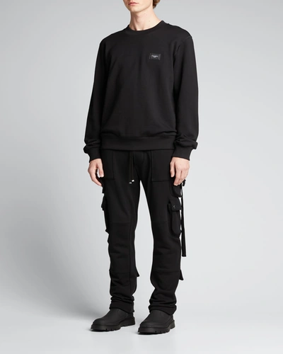 Dolce & Gabbana Men's Logo-plaque Sweatshirt In Nero