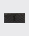 Saint Laurent Ysl Logo Medallion Continental Wallet In Black