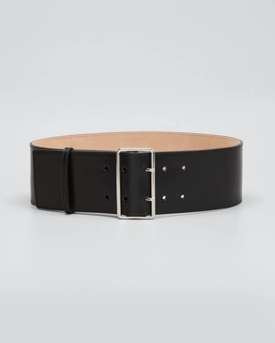 Alexander Mcqueen Leather Military Belt In Black