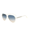 Isabel Marant Aviator Acetate Sunglasses In 0doh Palladium Blue