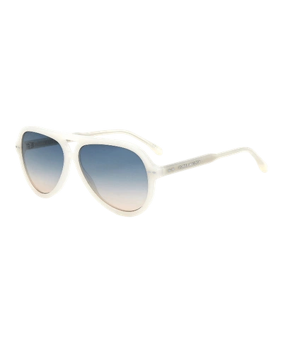 Isabel Marant Aviator Acetate Sunglasses In White