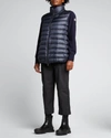 Moncler Long-sleeve Down Cardigan In Navy