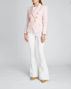 Balmain 6-button Wool Double-breasted Blazer In Pale Pink