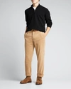 Brunello Cucinelli Men's Cashmere 1/4-zip Sweater In Cv627 Ivory