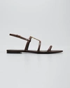 Saint Laurent Cassandra Calfskin Ysl Slingback Sandals In Tmoro