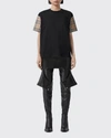 Burberry Check Motif Cotton T-shirt In Black