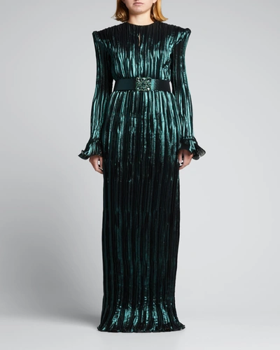 andrew gn green dress One Shoulder Embellished Gown | Andrew GN main image 1