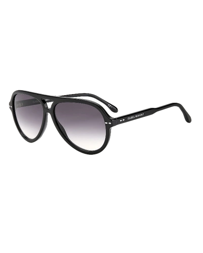 Isabel Marant Acetate Aviator Sunglasses In Black