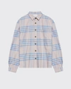 John Elliott Hemi Oversized Plaid Button-down Shirt In Acai Check