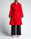 Dolce & Gabbana Belted Single-breasted Wool Coat In Red