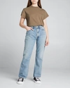Agolde Anika Cotton-jersey T-shirt In Chocolate Chip