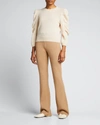 Frame Cashmere-wool Shirred Sleeve Sweater In Vanilla