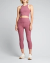 Beyond Yoga Space-dye High Waist Capri Legging In Pale Plum Heather