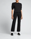 Frame Frankie Puff Sleeve Cashmere Sweater In Noir