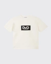 DOLCE & GABBANA BOY'S CONTRAST LOGO COTTON T-SHIRT,PROD166870439