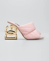 Dolce & Gabbana Dg Interlocking High Heel Quilted Slide Sandals In Pink