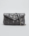Saint Laurent Medium Loulou Puffer Quilted Leather Crossbody Bag In Storm