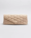 Saint Laurent Sade Puffy Leather Envelope Clutch Bag In Dark Beige