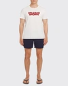 Orlebar Brown Sammy Ob Towelling T-shirt In Cloud/rescue Red