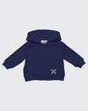 KENZO TODDLER BOYS' CROSS LOGO ZIP UP HOODIE,PROD167270196