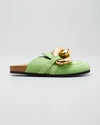 Jw Anderson 15mm Embellished Suede Mules In Green