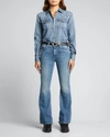 Mother The Weekender Flared Mid-rise Stretch-denim Jeans In Walking On Coals